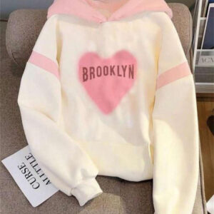 Bartus  Women Full Sleeve Printed, Color Block Hooded Sweatshirt