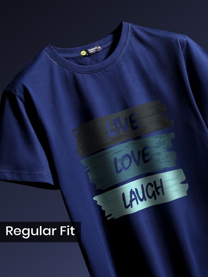 Live Love Laugh Printed T-shirt for Men